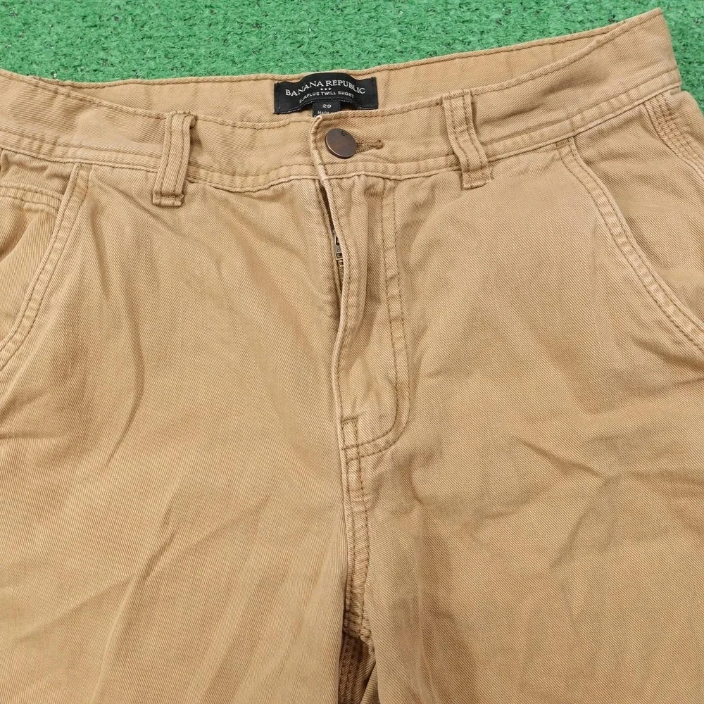 Banana Republic Surplus Twill Shorts Mens 29 Beige‎ Chino Cotton 8 Inseam Casual
